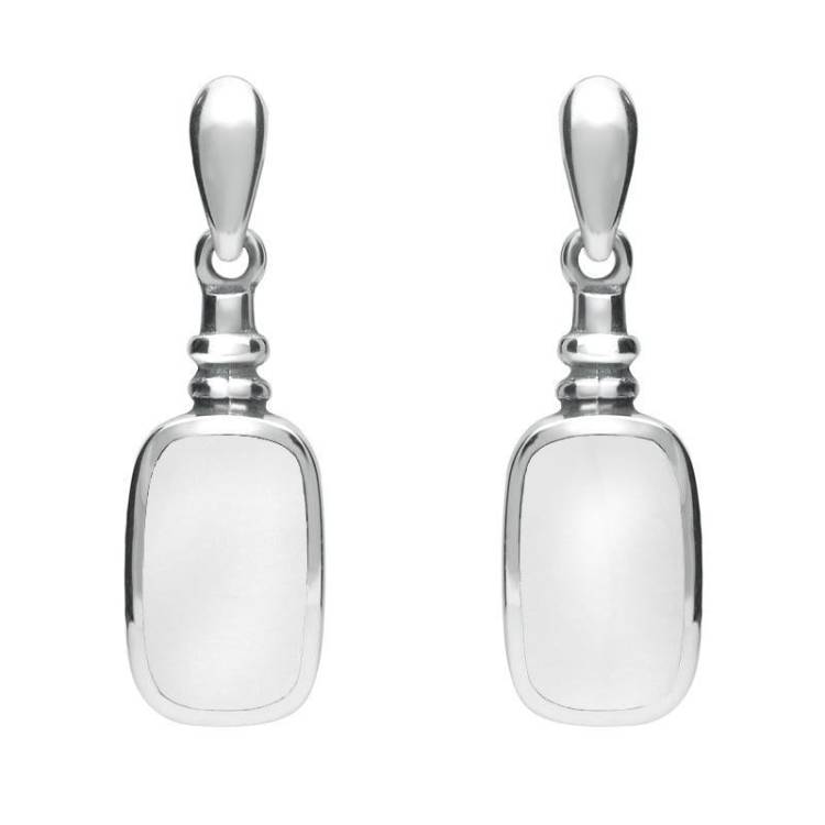 Sterling Silver Bauxite Oblong Bottle Top Drop Earrings