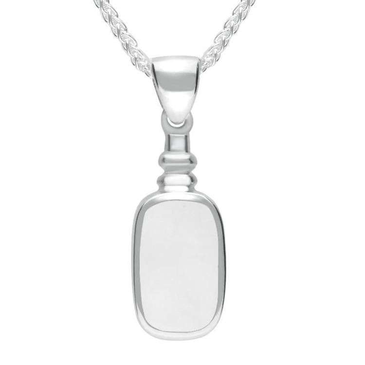 Sterling Silver Bauxite Oblong Bottle Top Necklace - Silver