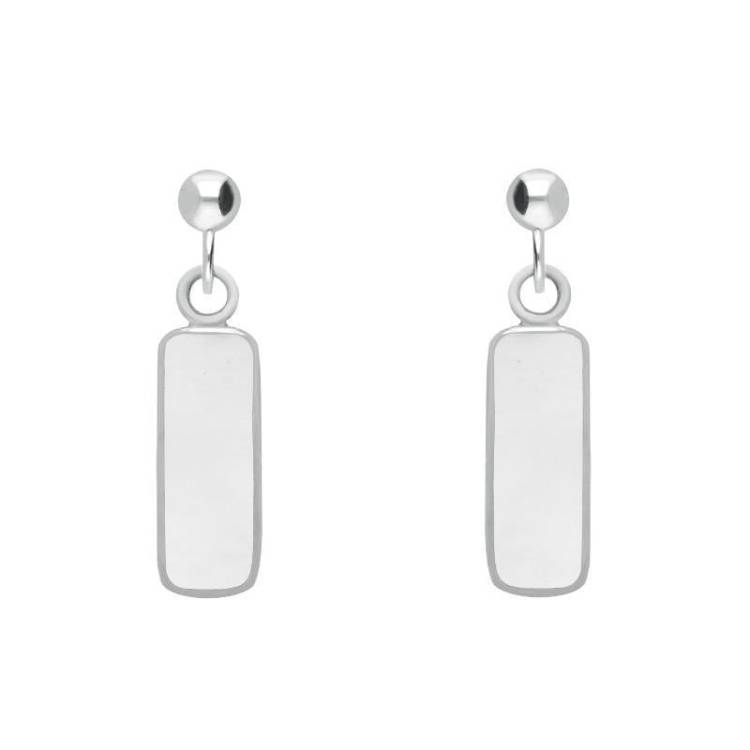 Sterling Silver Bauxite Oblong Drop Earrings