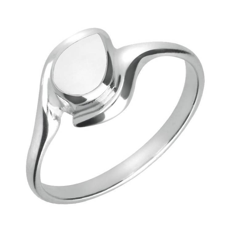 Sterling Silver Bauxite Offset Pear Ring