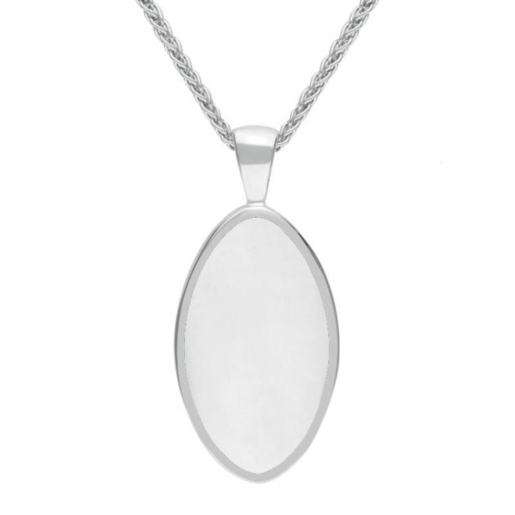 Sterling Silver Bauxite Oval Necklace - Silver