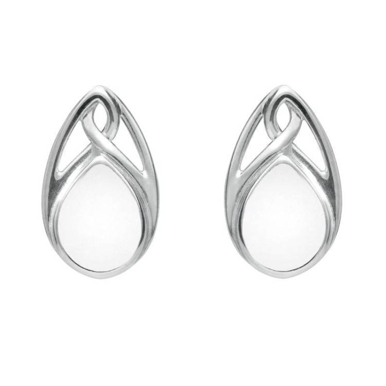 Sterling Silver Bauxite Pear Shaped Celtic Stud Earrings