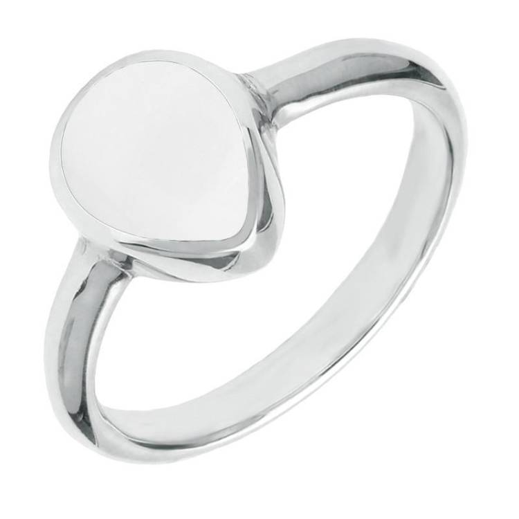 Sterling Silver Bauxite Pear Shaped Ring - Silver