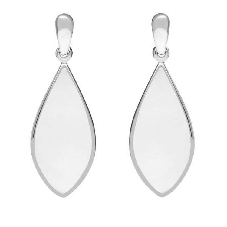 Sterling Silver Bauxite Pointed Pear Drop Earrings