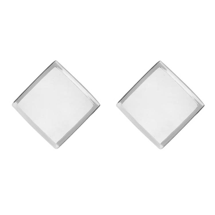 Sterling Silver Bauxite Rhombus Earrings