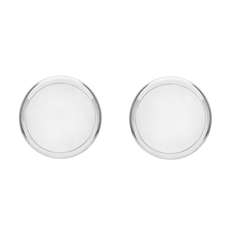 Sterling Silver Bauxite Round Stud Earrings