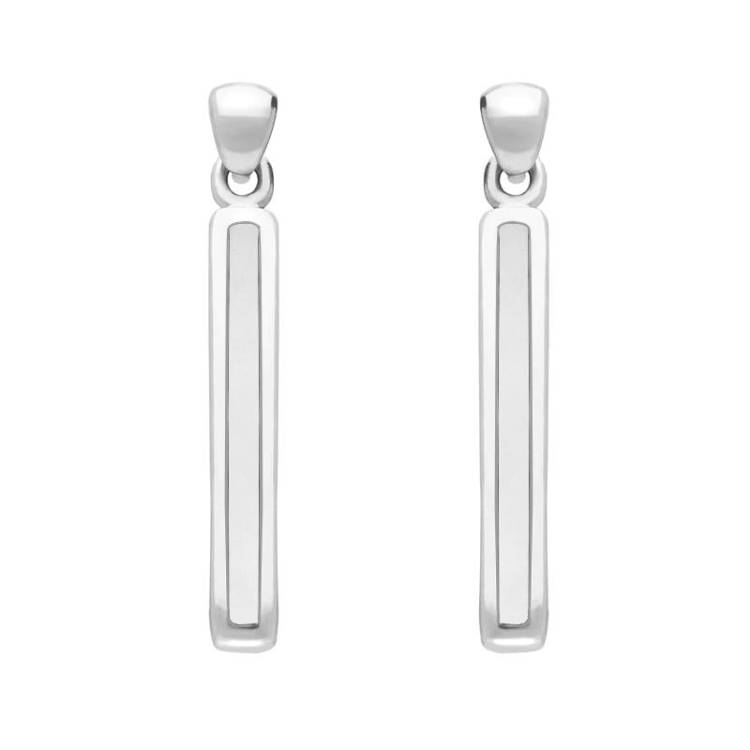 Sterling Silver Bauxite Short Slim Drop Earrings