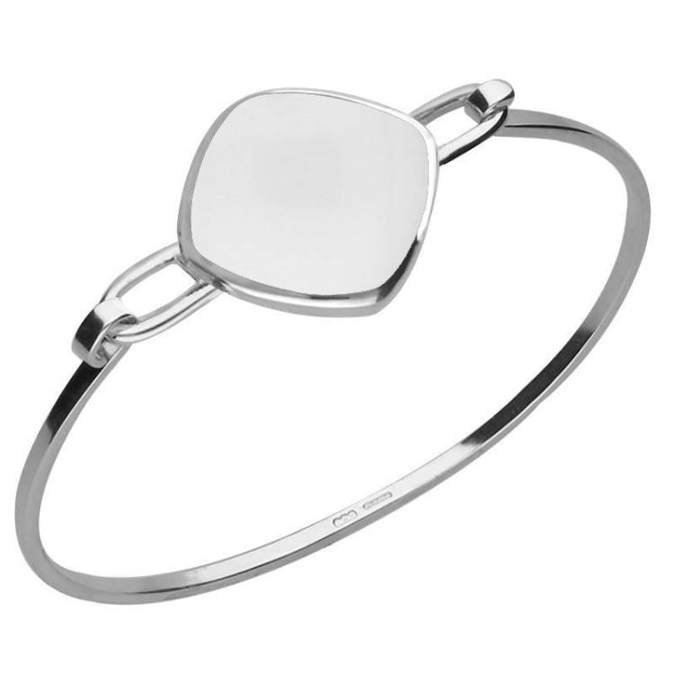 Sterling Silver Bauxite Slim Cushion Bangle