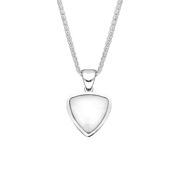 Sterling Silver Bauxite Small Curved Triangle Necklace - Silver