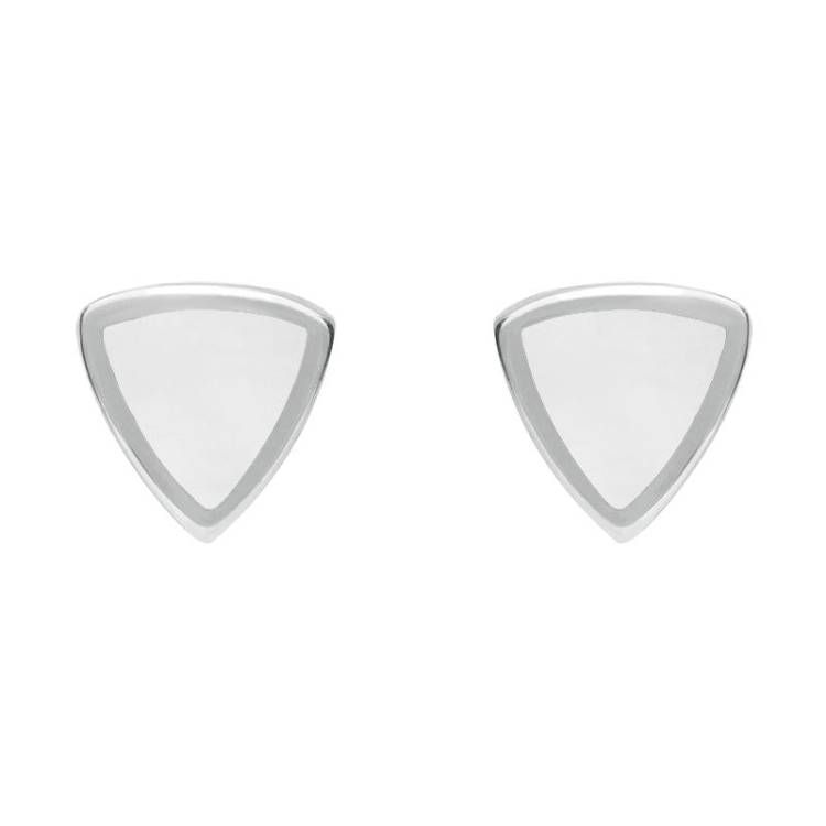 Sterling Silver Bauxite Small Curved Triangle Stud Earrings