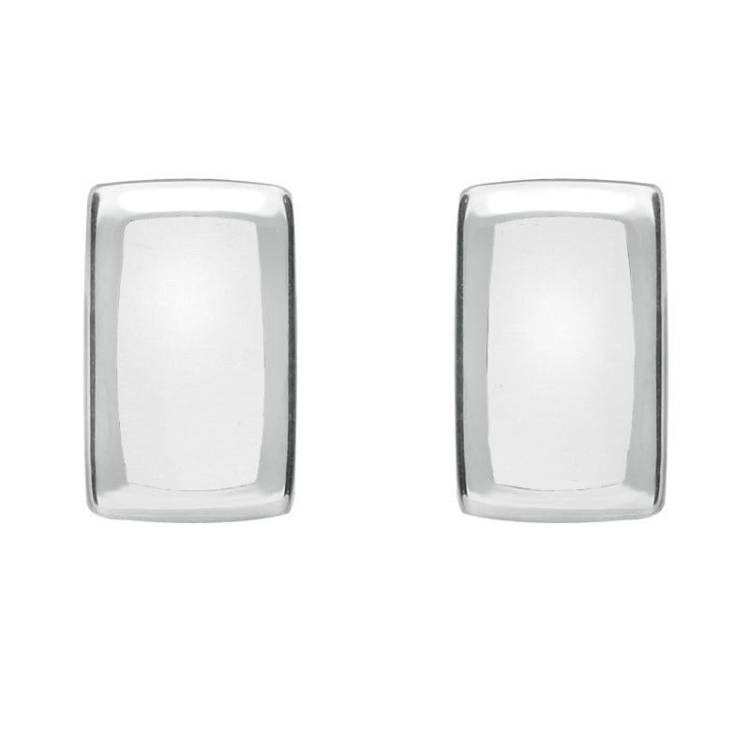 Sterling Silver Bauxite Small Oblong Stud Earrings