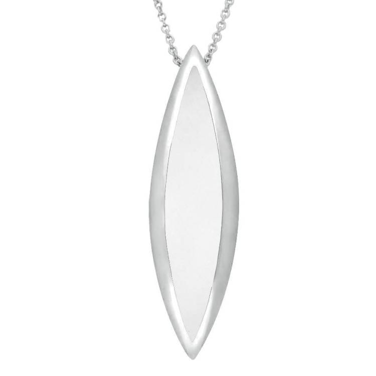 Sterling Silver Bauxite Toscana Long Marquise Necklace - Silver