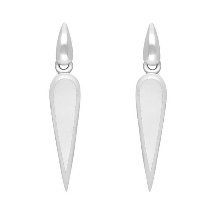 Sterling Silver Bauxite Toscana Pear Drop Earrings - Silver