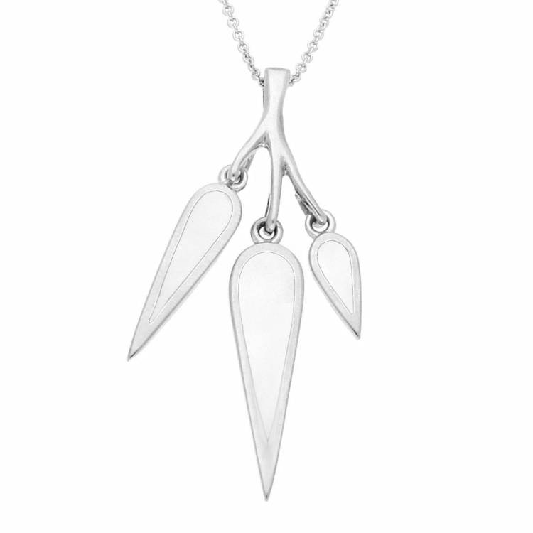 Sterling Silver Bauxite Toscana Three Drop Graduated Necklace - Silver