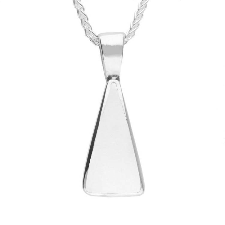 Sterling Silver Bauxite Triangle Shape Necklace - Silver