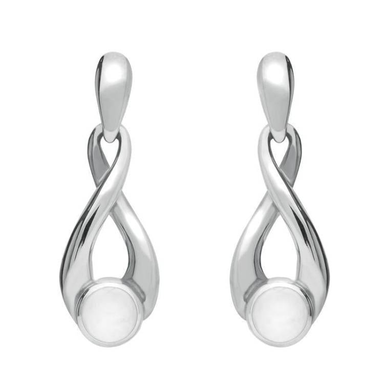 Sterling Silver Bauxite Eternity Loop Drop Earrings