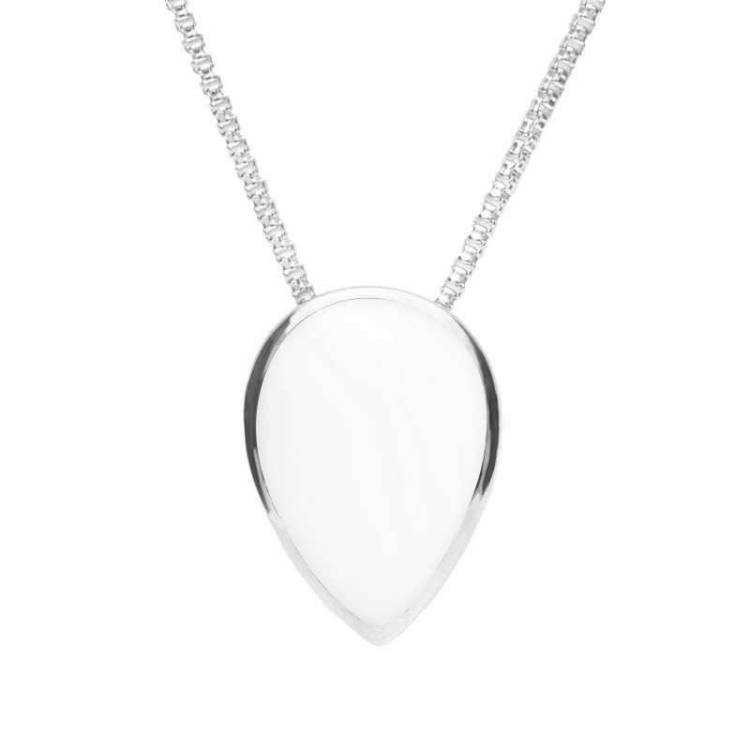 Sterling Silver Bauxite Upside Down Pear Necklace - Silver