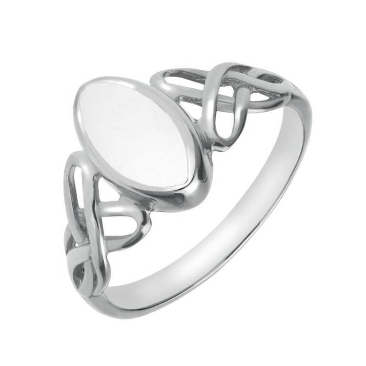 Sterling Silver Baxuite Marquise Celtic Ring