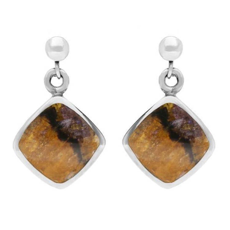 Sterling Silver Blue John Dinky Drop Earrings - Option1 Value Silver