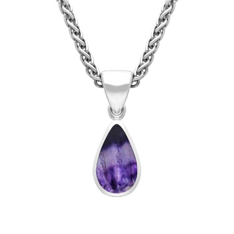 Sterling Silver Blue John Dinky Pear Necklace - Silver