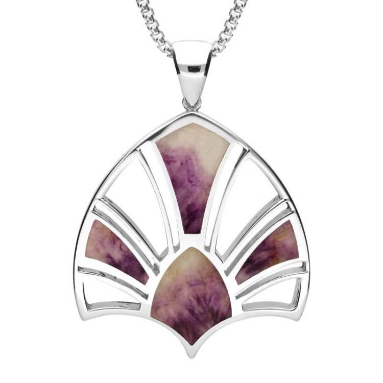 Sterling Silver Eight Stone Blue John House Style Tiara Inspired Necklace - Silver