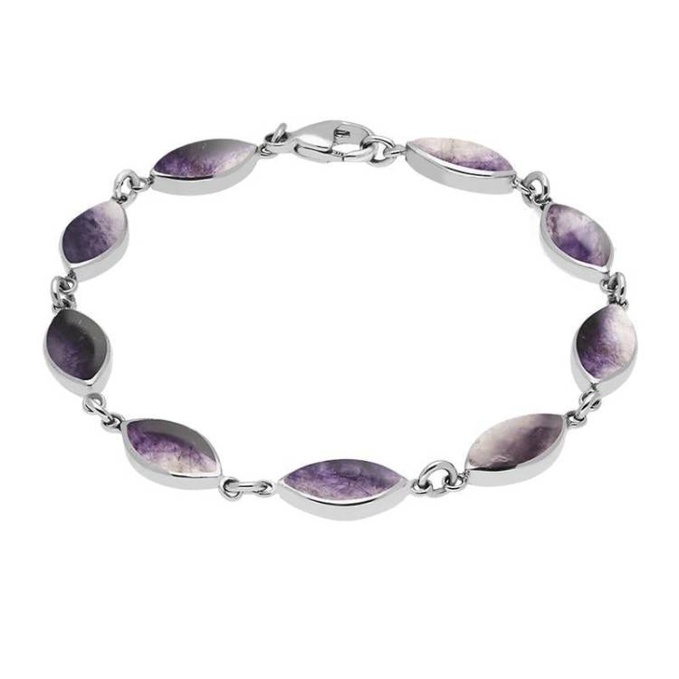 Sterling Silver Blue John Marquise Bracelet