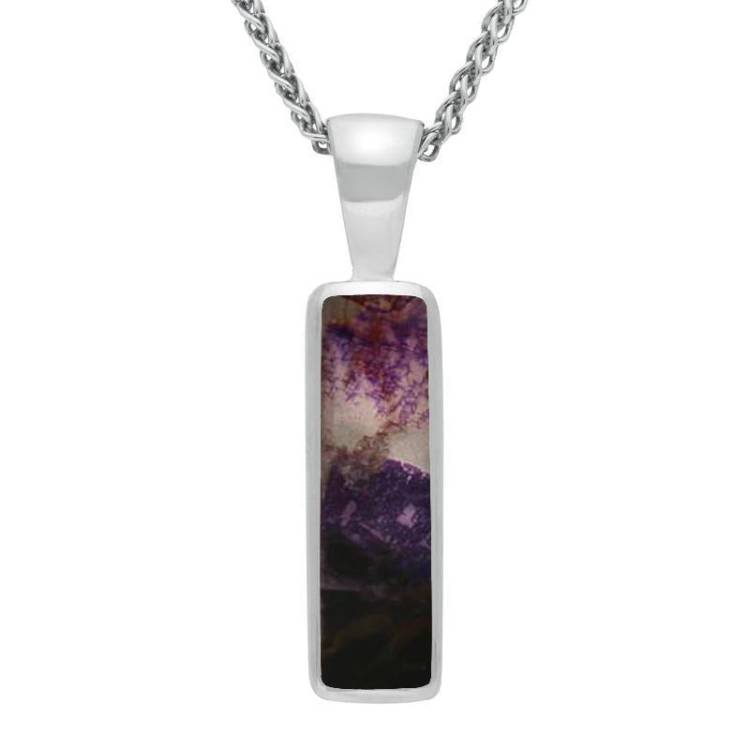Sterling Silver Blue John Oblong Necklace - Option1 Value Silver