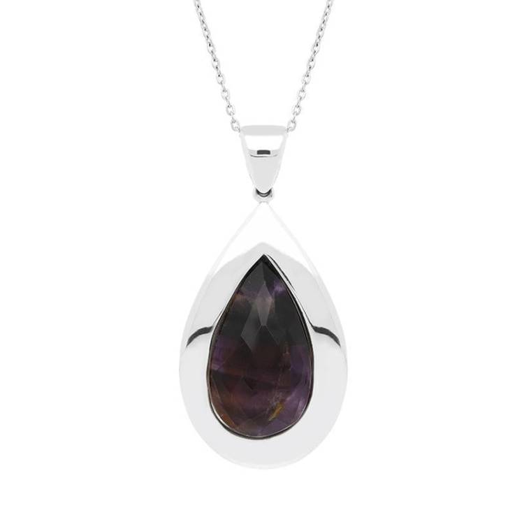 Sterling Silver Blue John Pear Shaped Necklace
