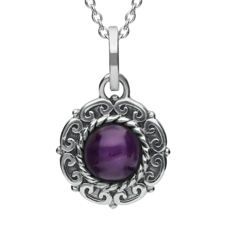Sterling Silver Blue John Rope Edge Beaded Necklace - Silver