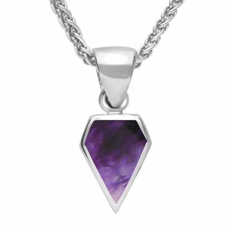 Sterling Silver Blue John Small Kite Necklace - Silver