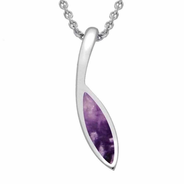 Sterling Silver Blue John Toscana Marquise Necklace - Silver