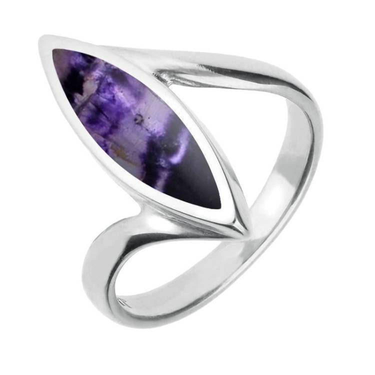 Sterling Silver Blue John Toscana Marquise Twist Ring - Silver