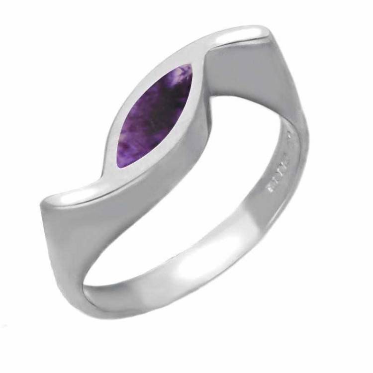 Sterling Silver Blue John Toscana Overlapping Marquise Ring - Silver