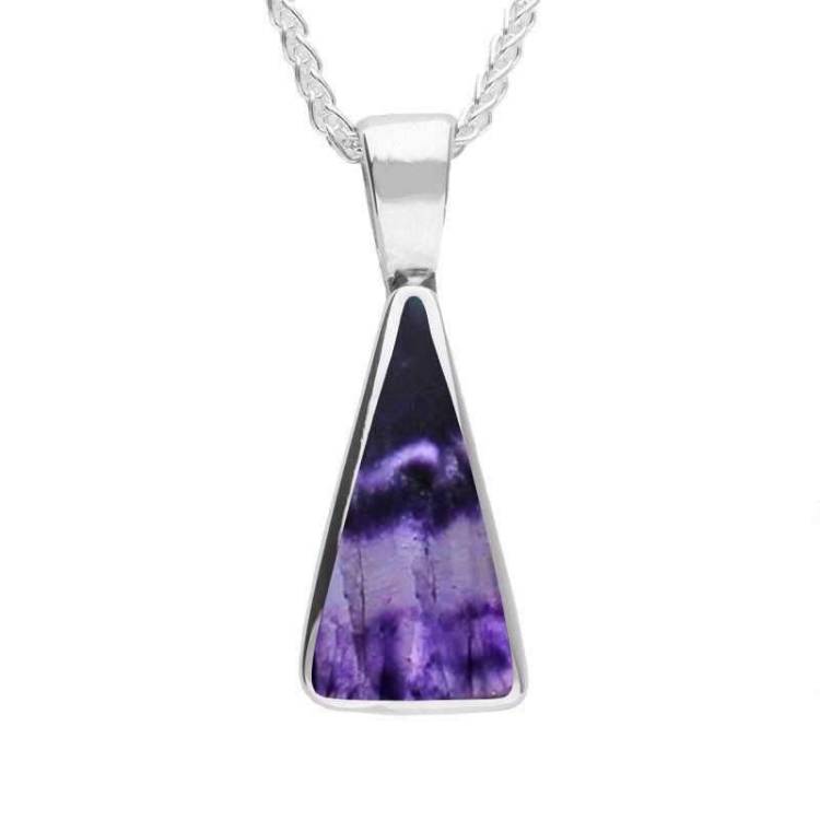 Sterling Silver Blue John Triangle Necklace - Option1 Value Silver