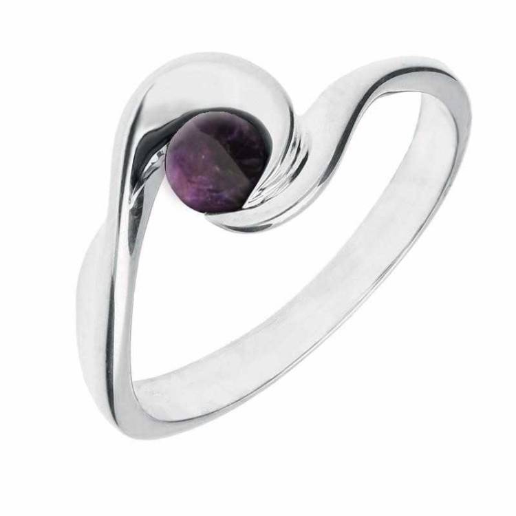 Sterling Silver Blue John Wave Ring - Silver