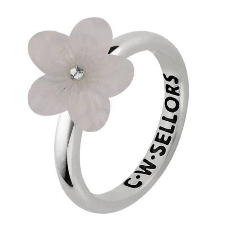 Sterling Silver Chalcedony Tuberose 12mm Pansy Ring - Option1 Value Silver