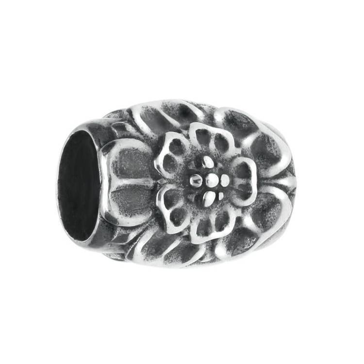 Sterling Silver Great Yorkshire Show Rose Barrel Charm - Silver