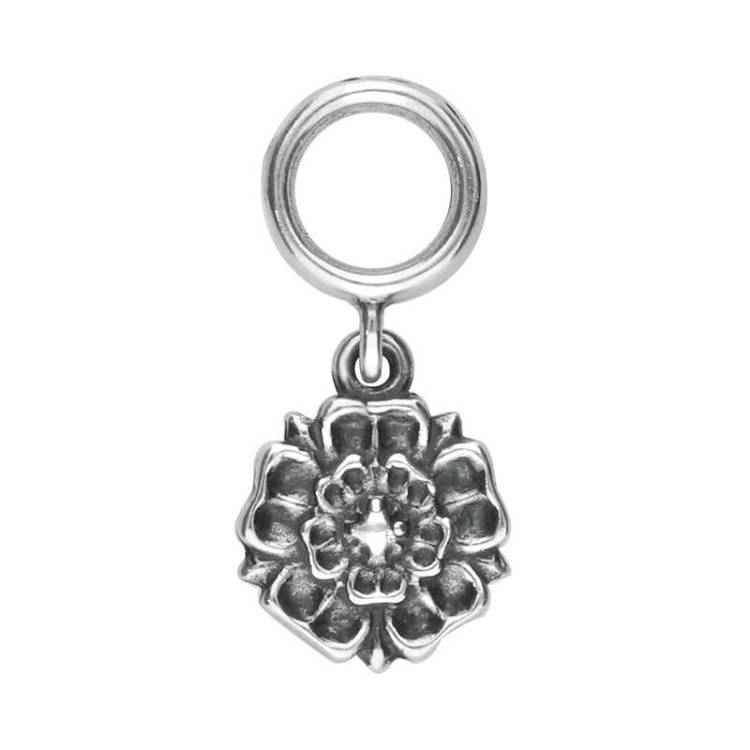Sterling Silver Great Yorkshire Show Rose Charm - Silver