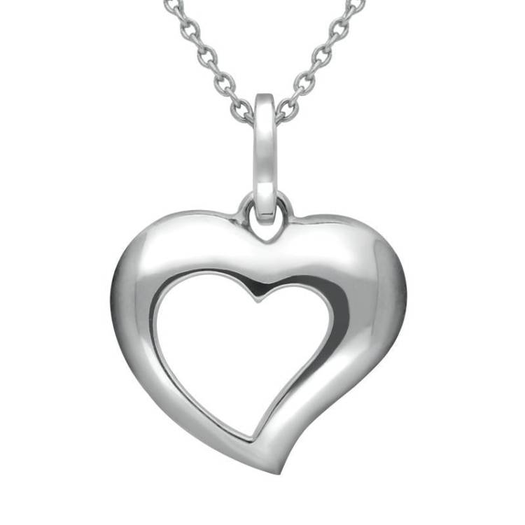 Sterling Silver Heart Frame Necklace