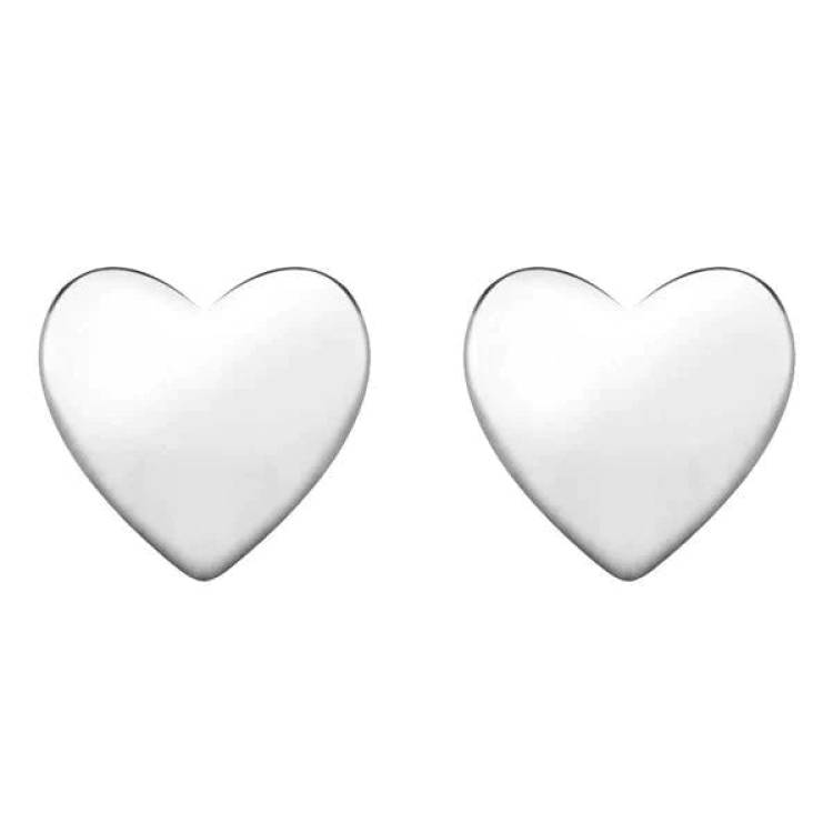 Sterling Silver Heart Stud Earrings
