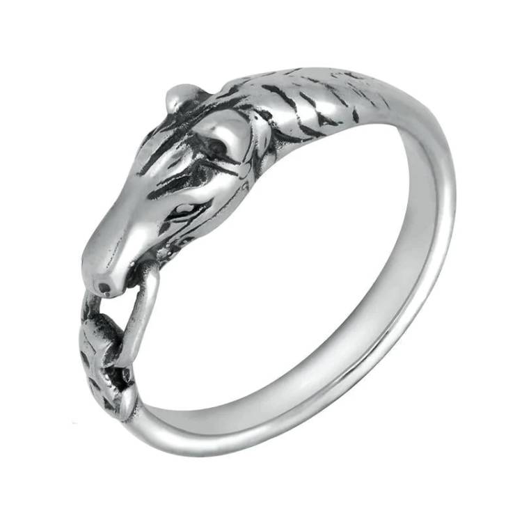 Sterling Silver Horse Rein Ring - Silver