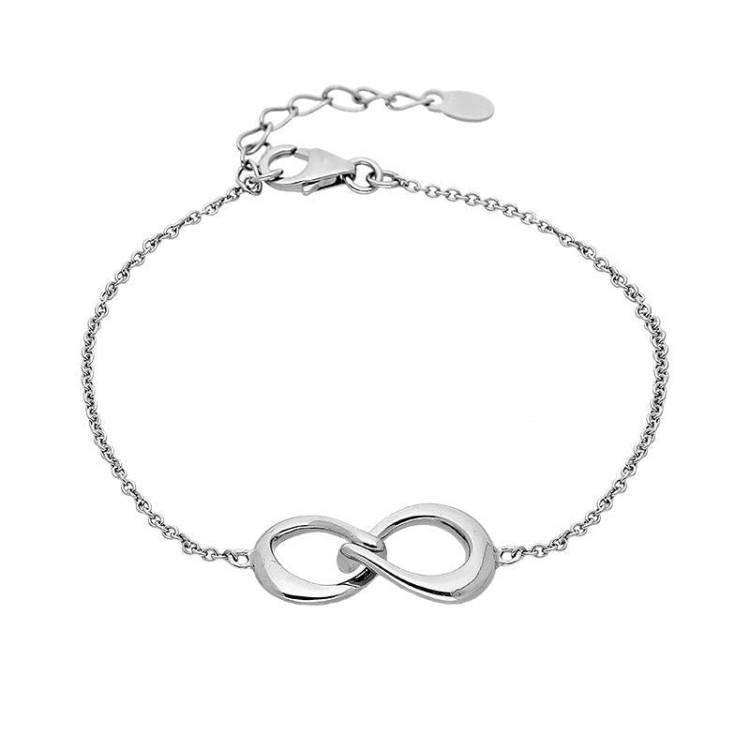 Sterling Silver Infinity Link Bracelet - Option1 Value Silver