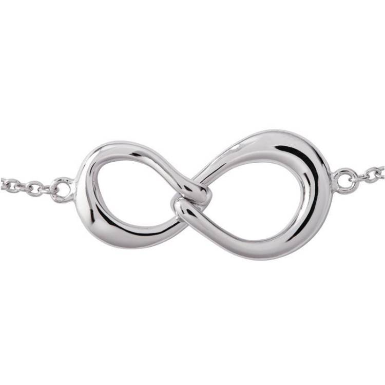Sterling Silver Infinity Link Necklace - Option1 Value Silver
