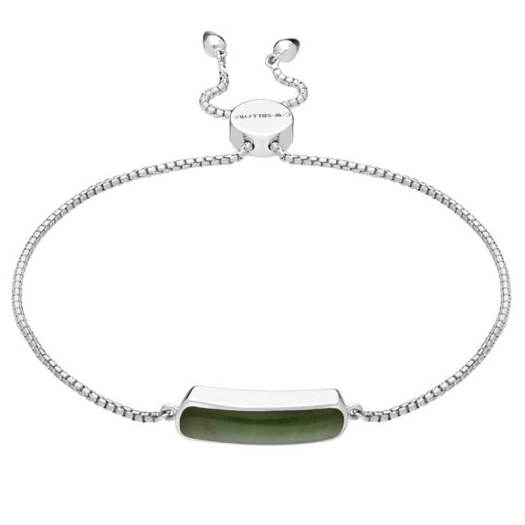 Sterling Silver Jade Lineaire Petite Bracelet