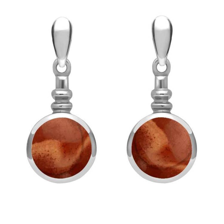 Sterling Silver Jasper Bottle Top Drop Earrings