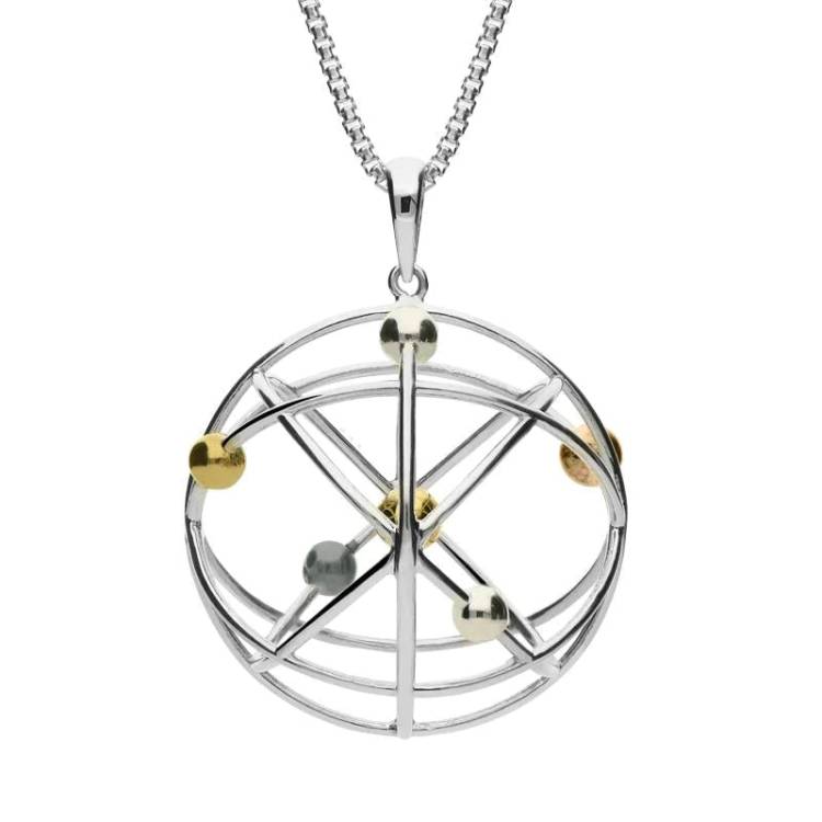 Sterling Silver Joseph Wright Large Orrery Necklace - Option1 Value Silver