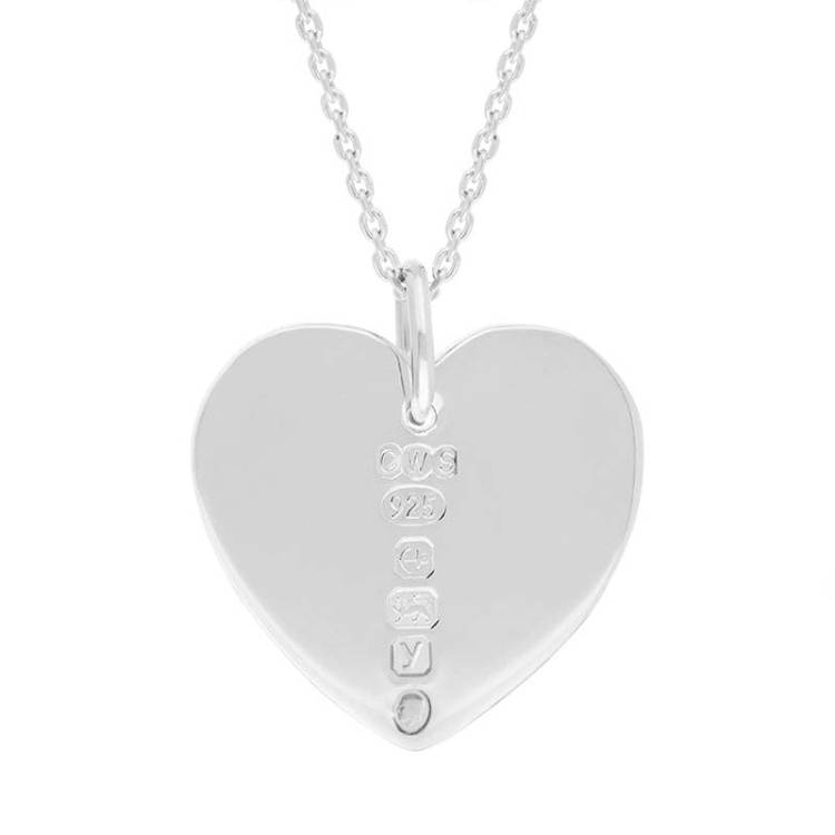 Sterling Silver King's Coronation Hallmark Polished Heart Large Pendant D