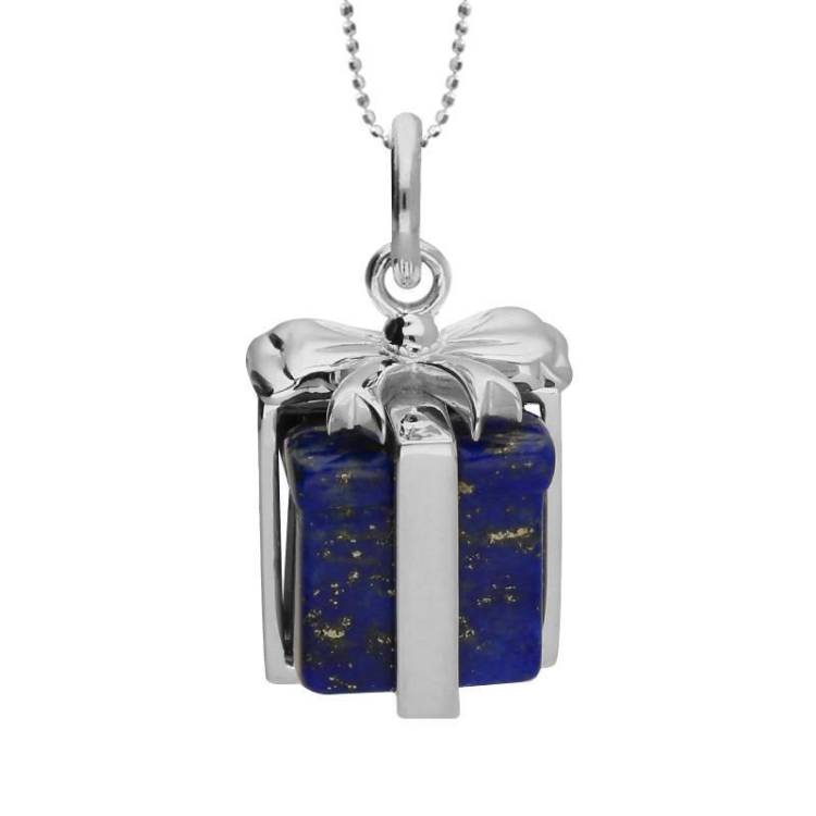 Sterling Silver Lapis Lazuli Christmas Present Necklace - Option1 Value Silver