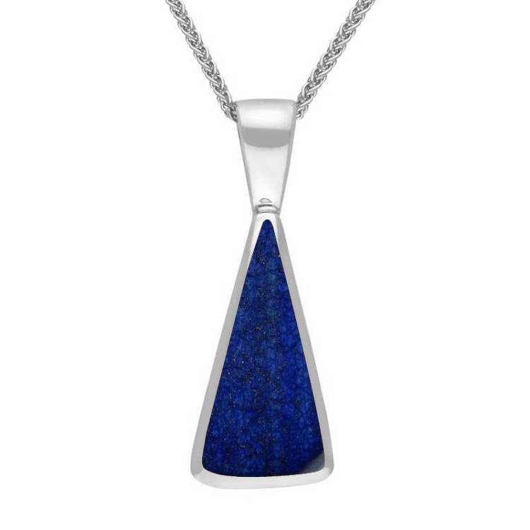 Sterling Silver Lapis Lazuli Triangle Necklace - Option1 Value