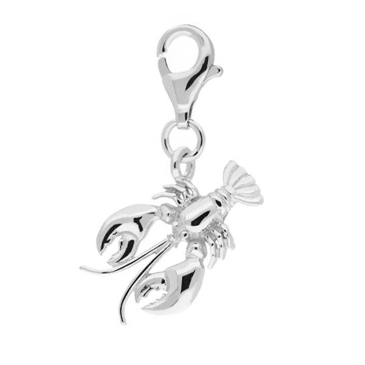 Sterling Silver Lobster Charm - Silver